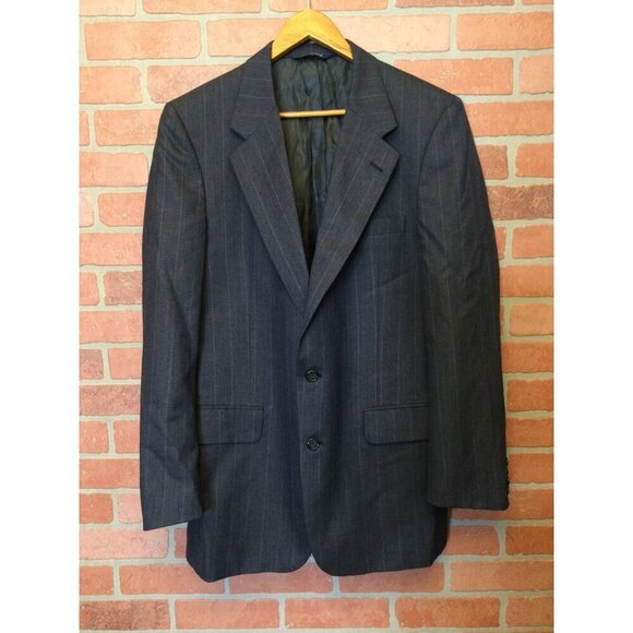 Vintage Burberry Burberrys Mens Blazer Jacket Pure Wool Vented 2 Button 38 - Picture 1 of 8